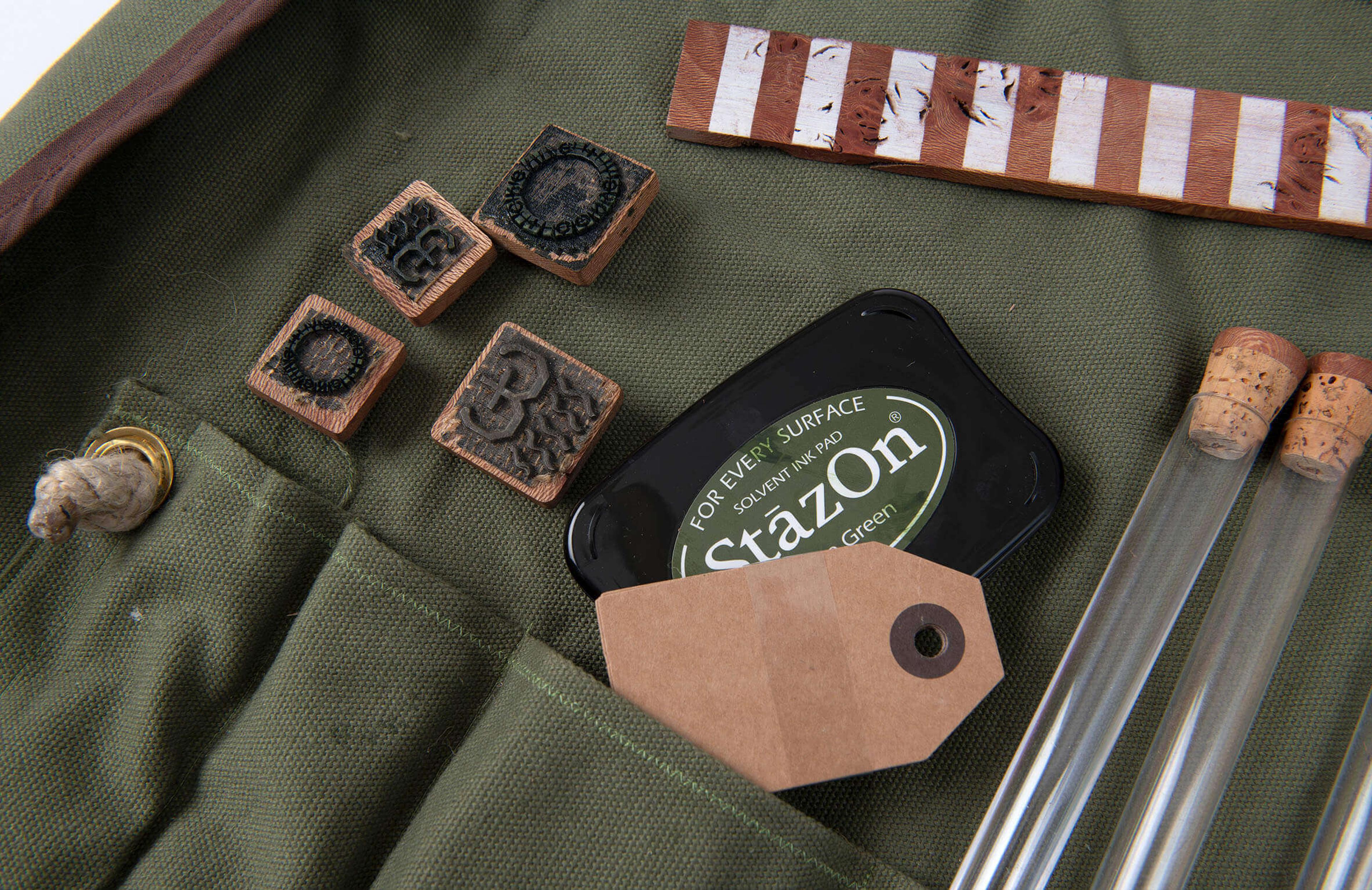 Close-up shot of tools in an archaelogy kit.