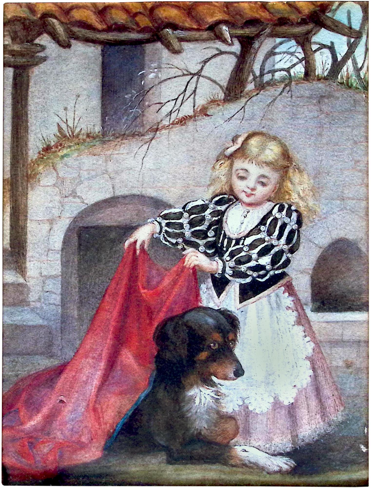 Illustration for Beauty and the Beast (Beauty with the watch dog)