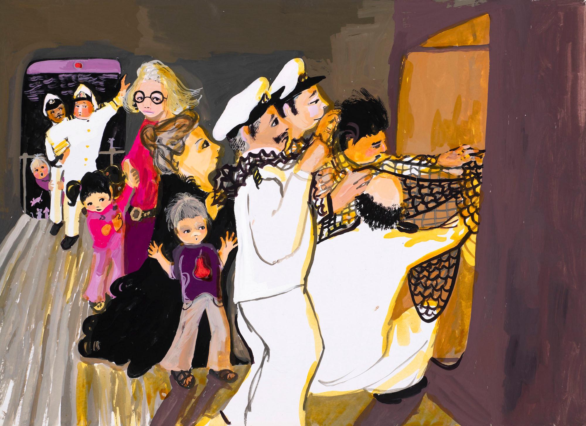 Untitled illustration for Jackanory (Mary Plain Goes to America) 