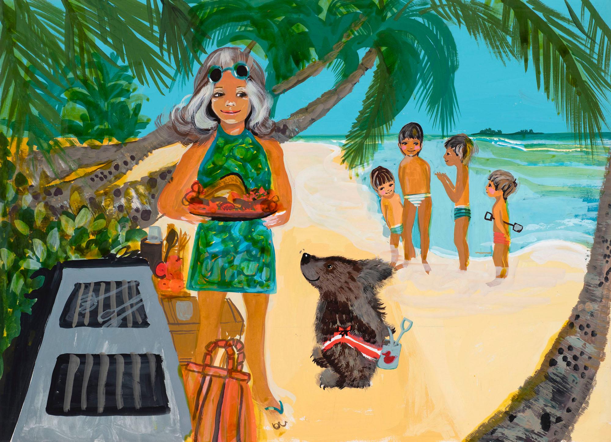 Untitled illustration for Jackanory (Mary Plain Goes to America) 