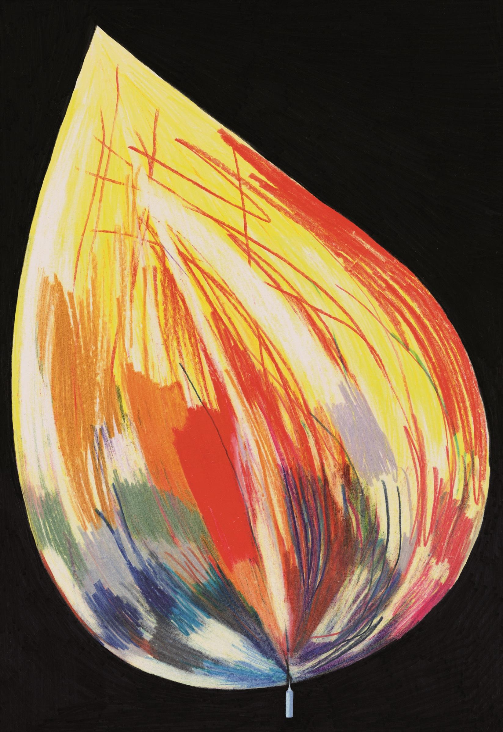 Illustration of a tiny candle with a giant colourful flame