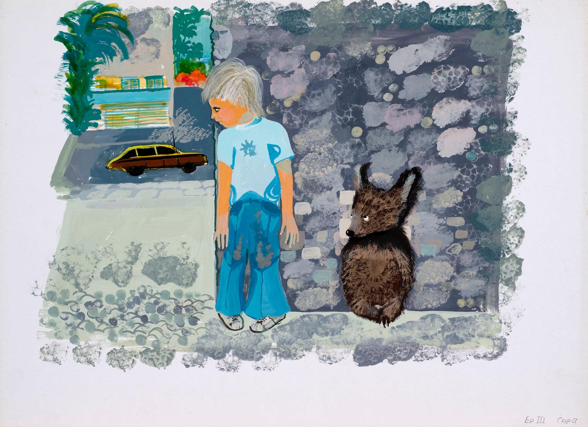 Untitled illustration for Jackanory (Mary Plain Goes to America) 