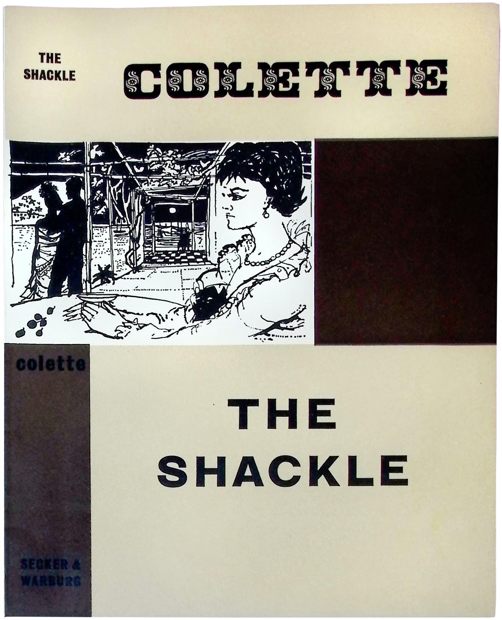 Book cover proof for Colette's "The Shackle"