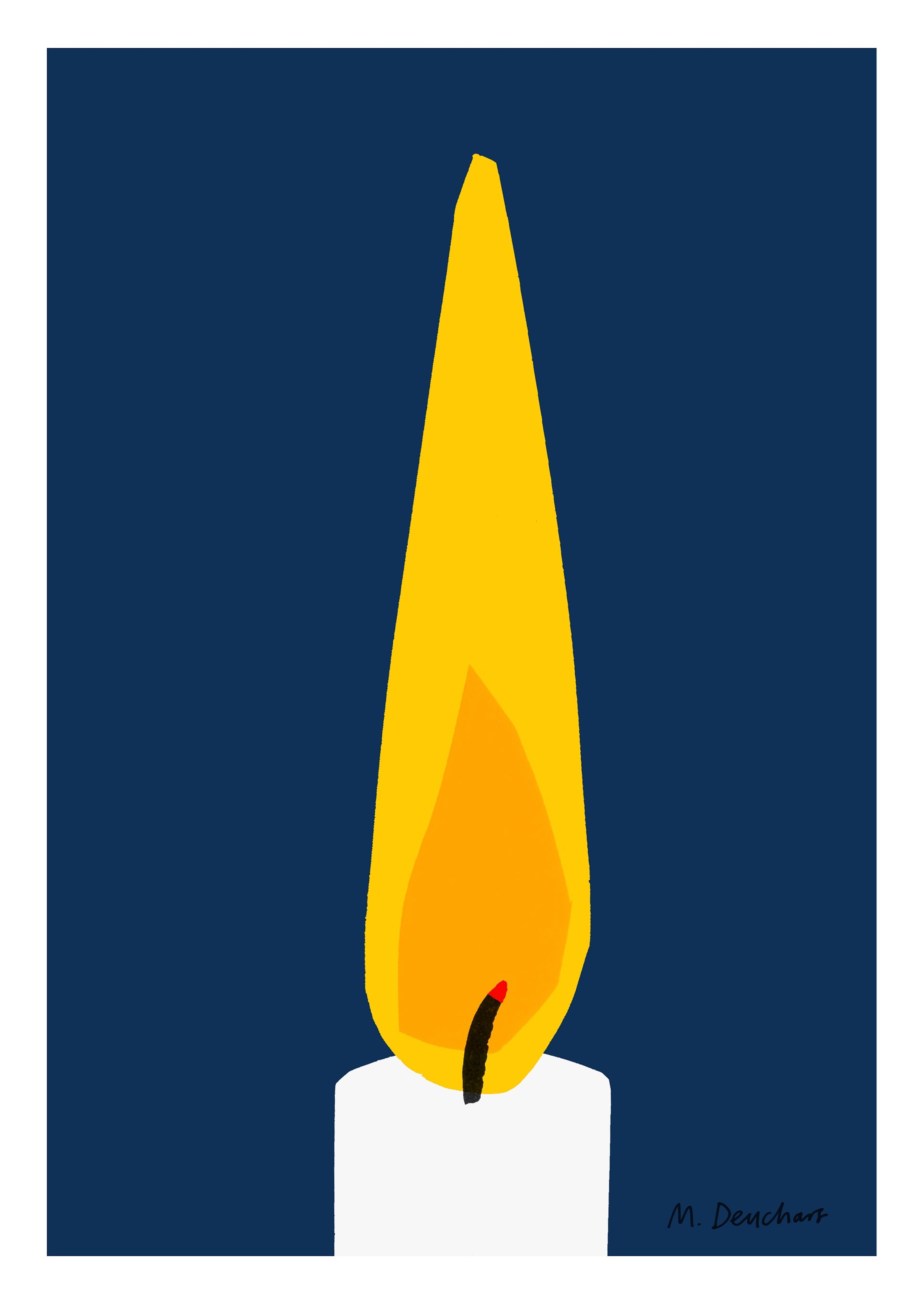 Illustration of a close up candle flame
