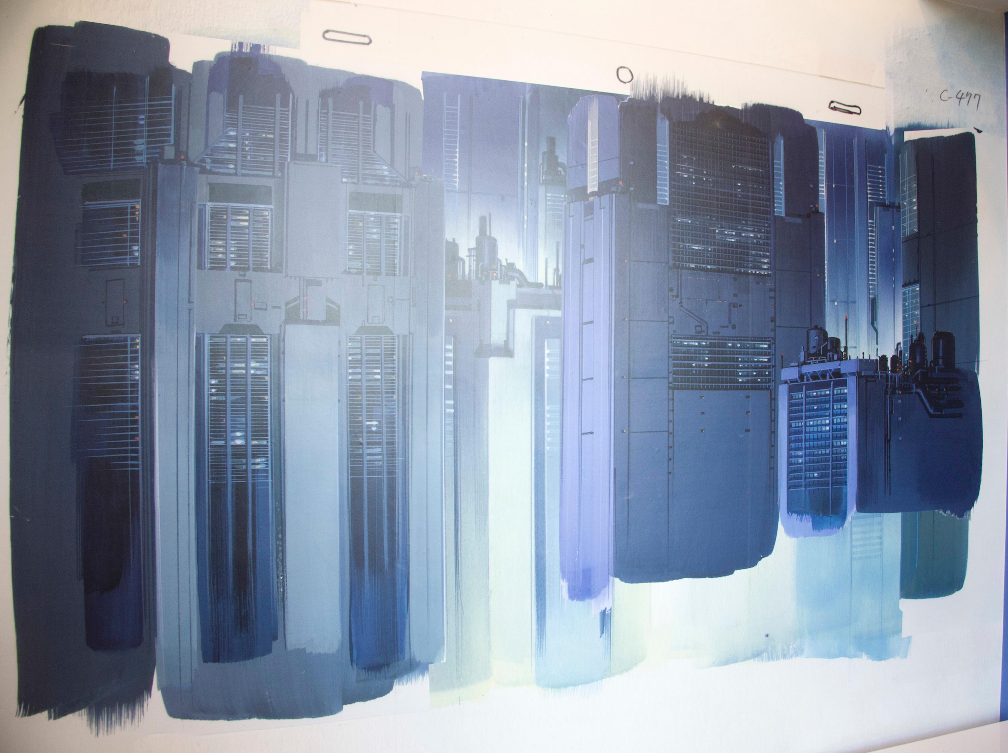 Large wall illustration with the text 'Anime Architecture'