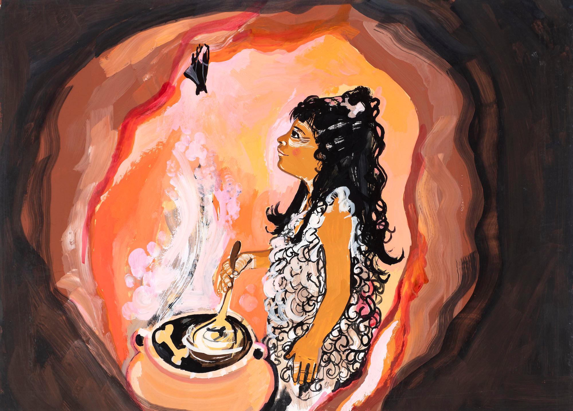 Untitled illustration for Jackanory (Just So Stories: The Cat who Walked by Himself)