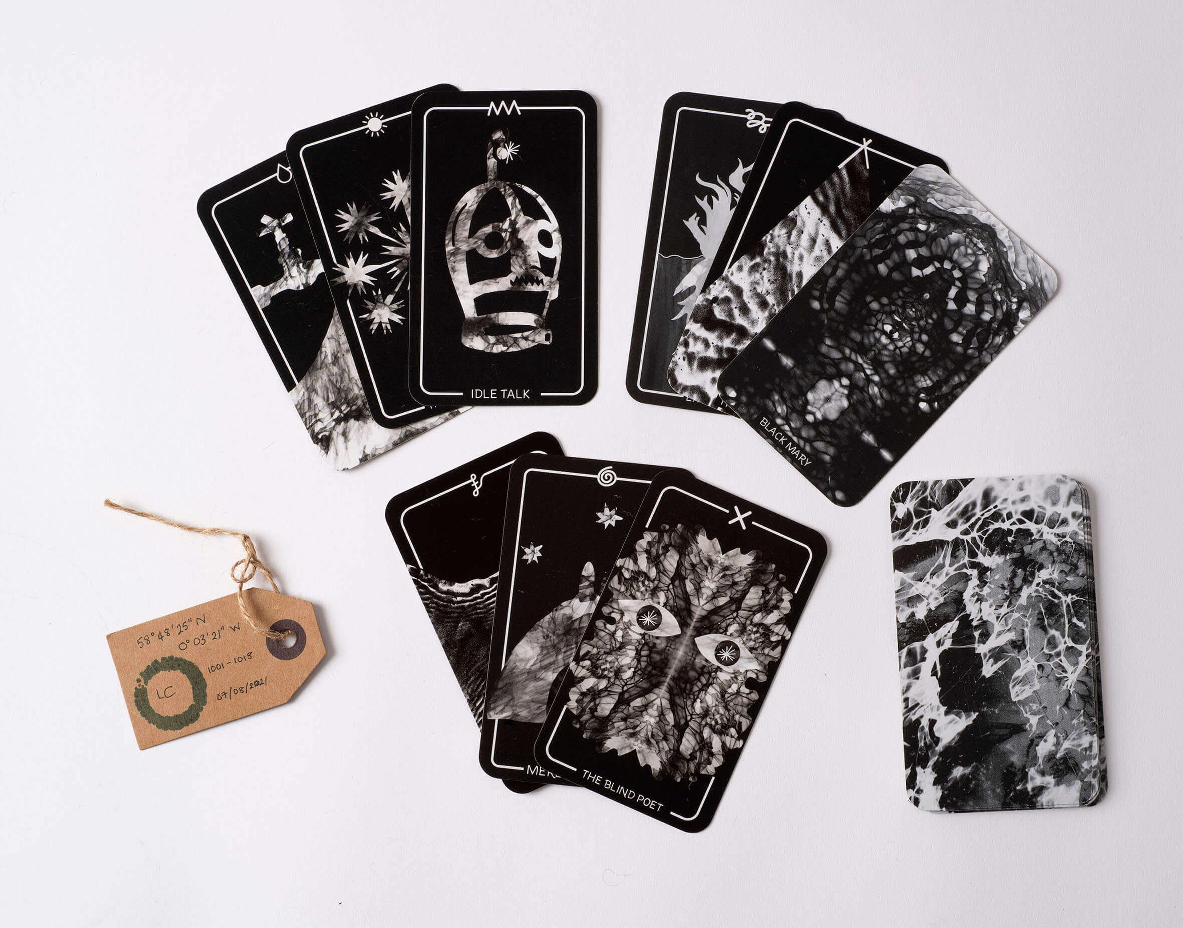 Photograph of various tarot cards.