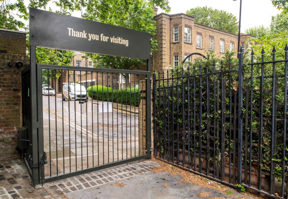 A gate with 'thank you for visiting above it' 