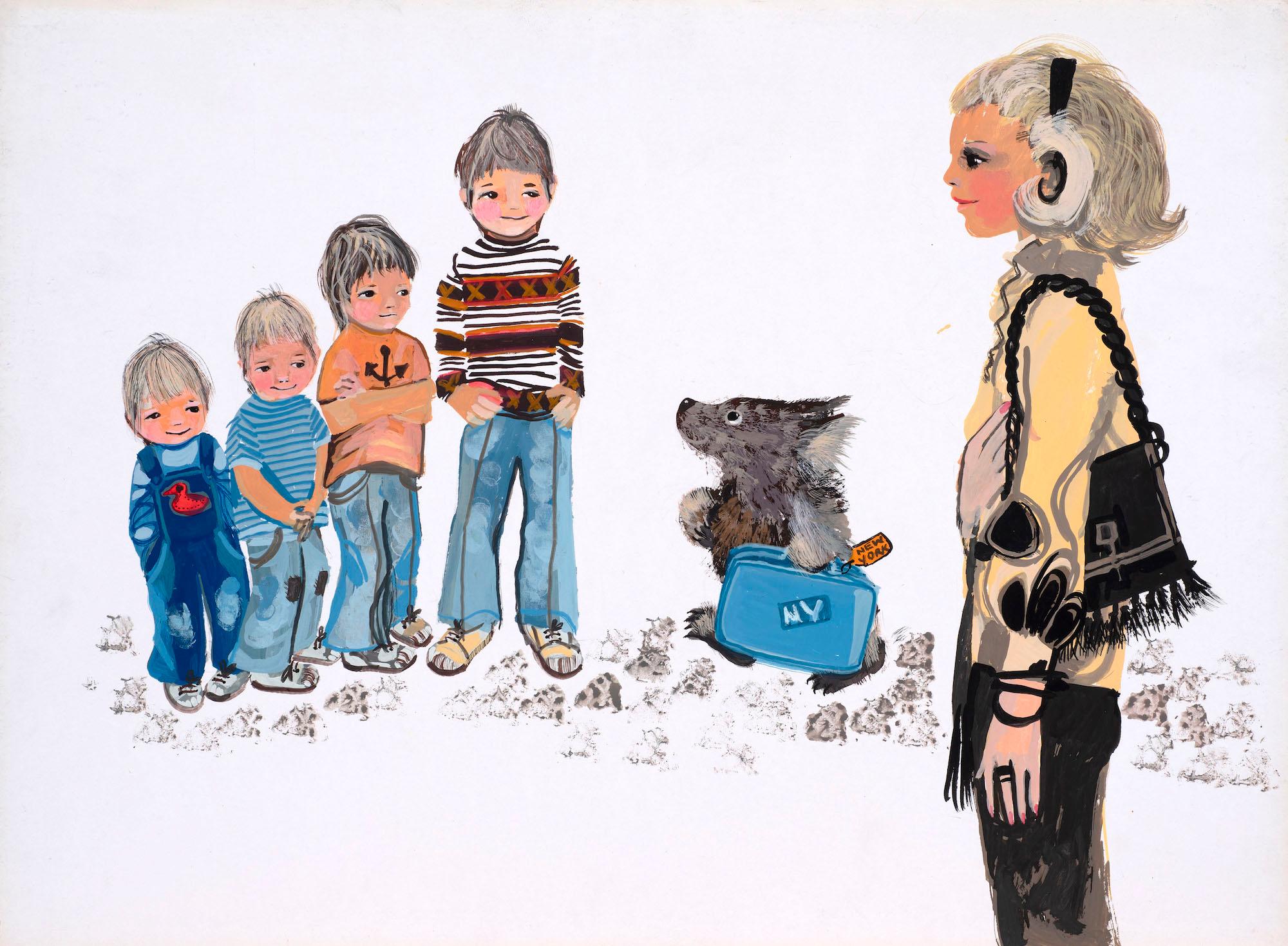 Untitled illustration for Jackanory (Mary Plain Goes to America) 