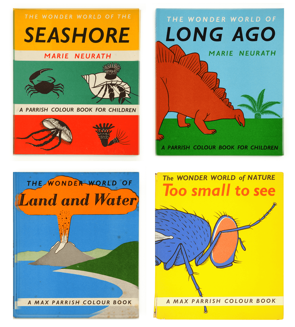 "The Wonder World of the Seashore" and "The Wonder World of Long Ago" book covers