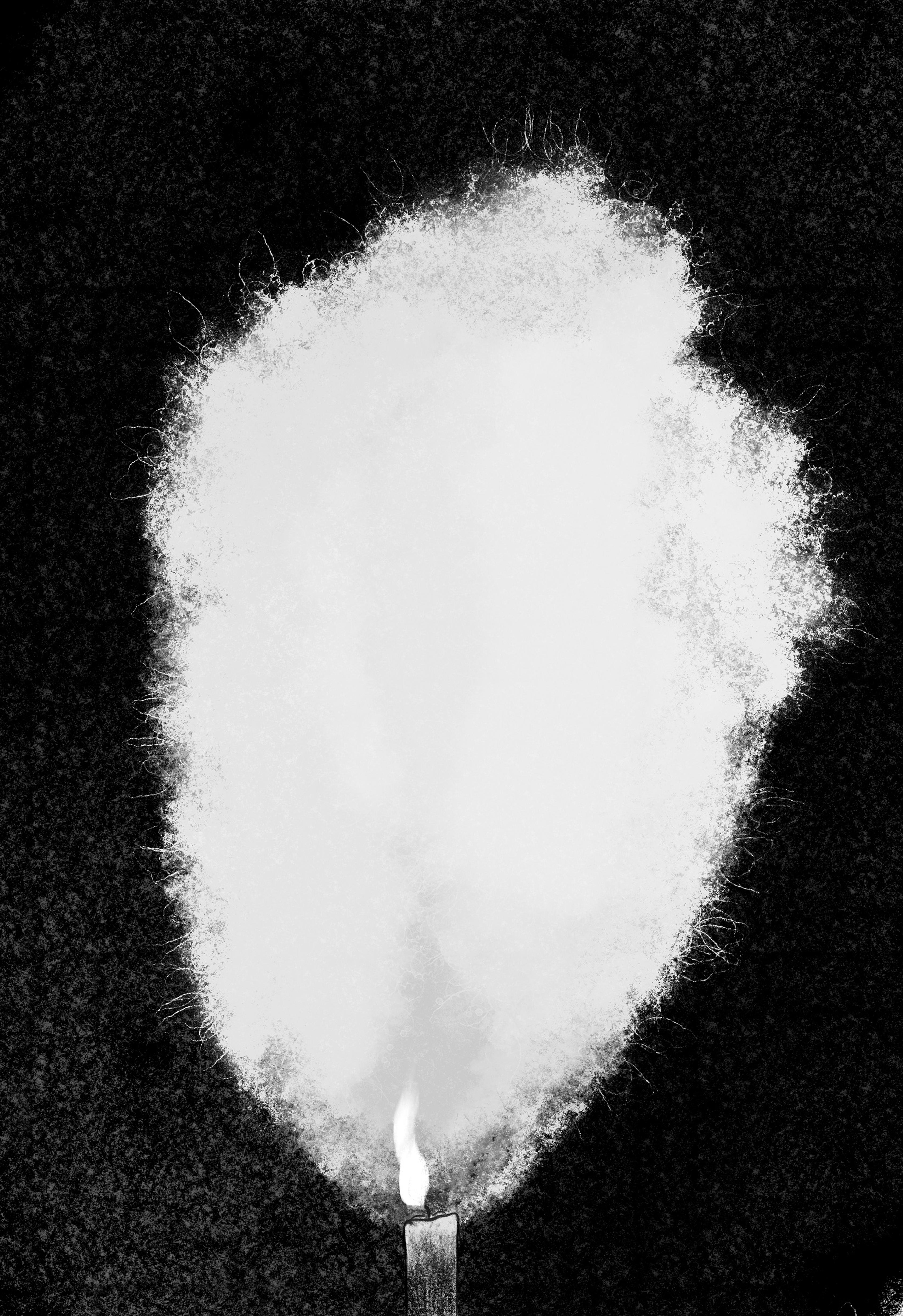 Illustration of a candle illuminating darkness