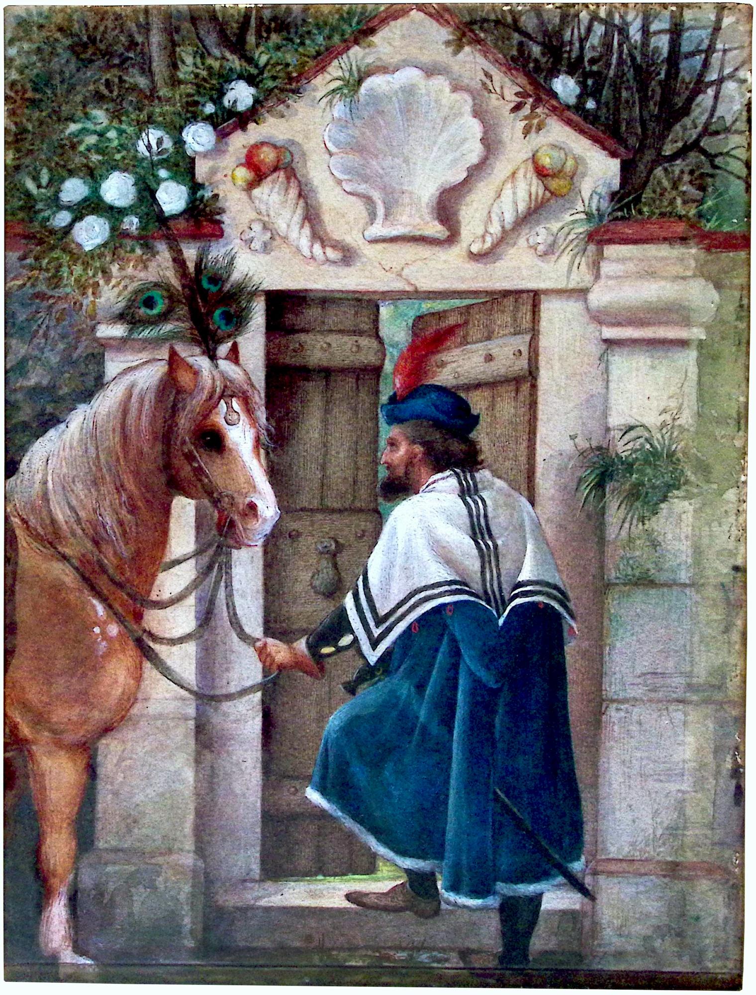Illustration for Beauty and the Beast (the Merchant entering the Beast's Garden)