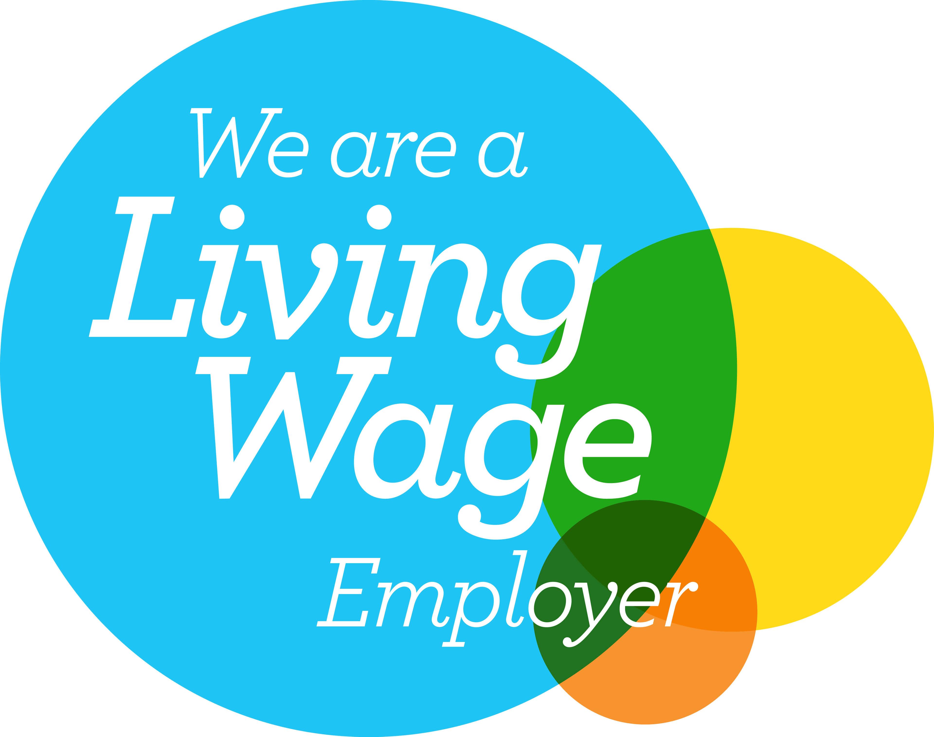 Logo with text: We are a living wage employer