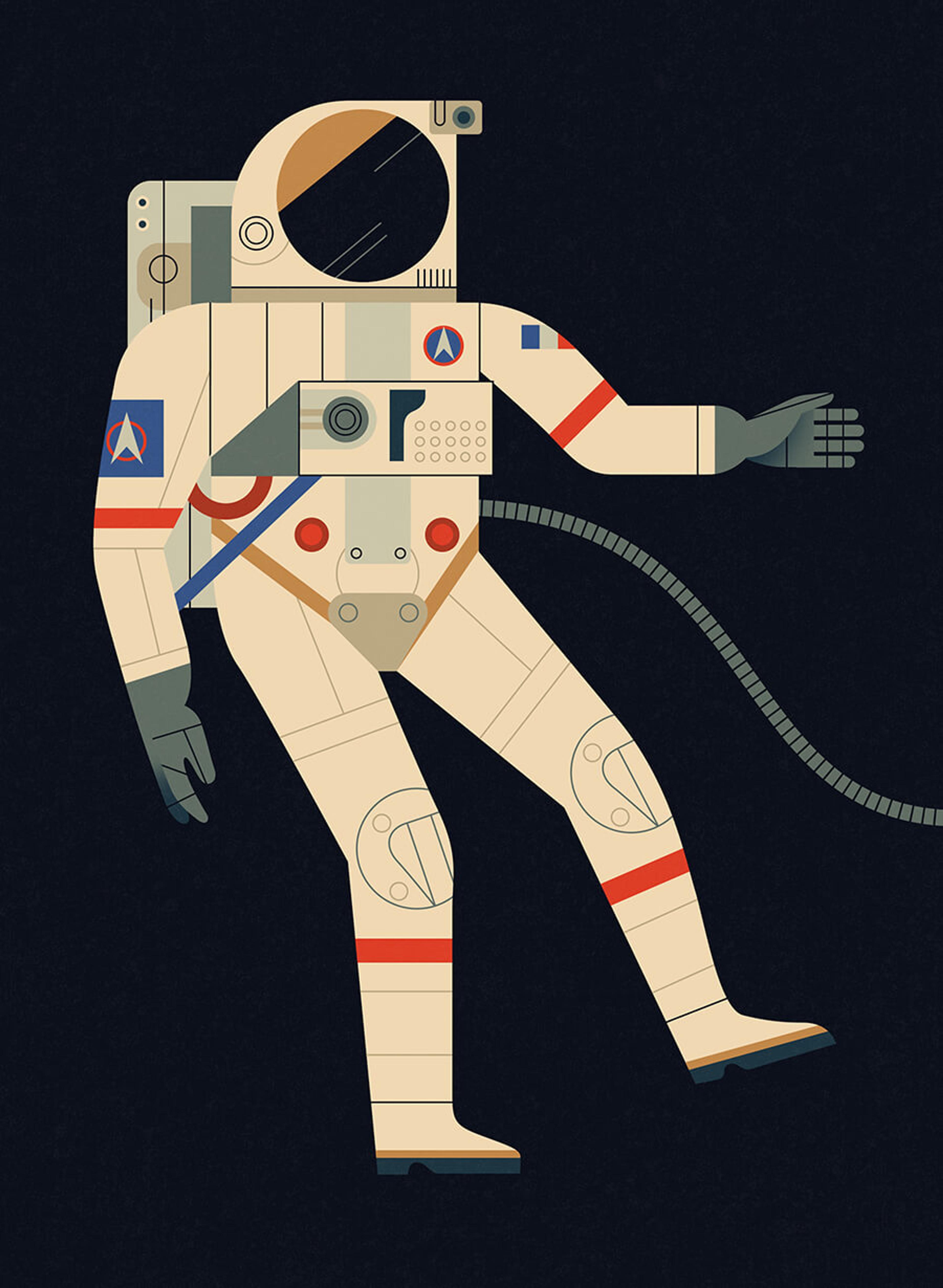 Illustration of an astronaut floating in space