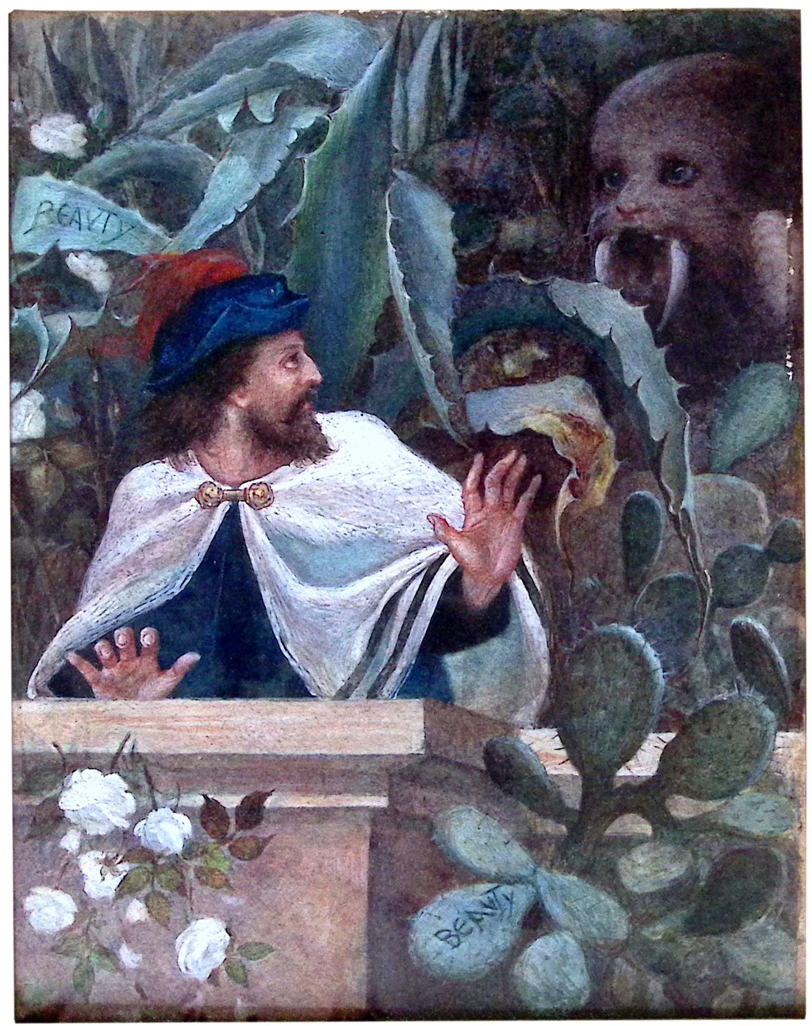 Illustration for Beauty and the Beast (the Merchant and the Beast)