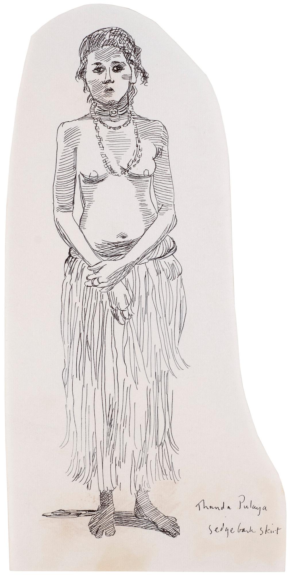 Untitled (Thanda Pulaya, young woman in a sedgebark skirt)
