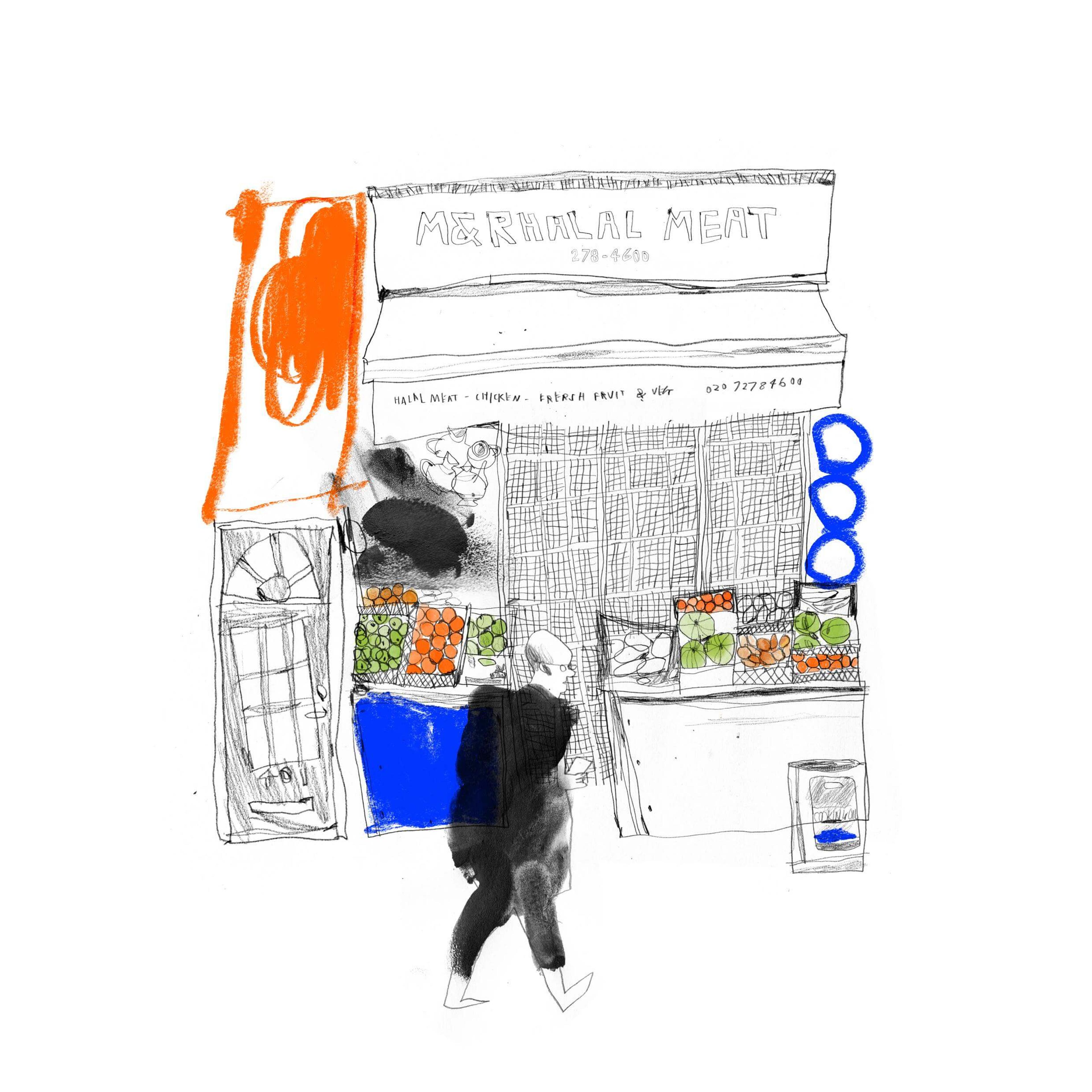 Illustration of a market stall
