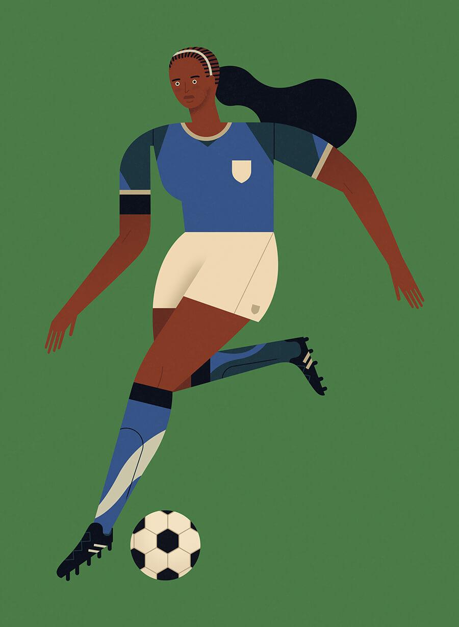 Woman playing football