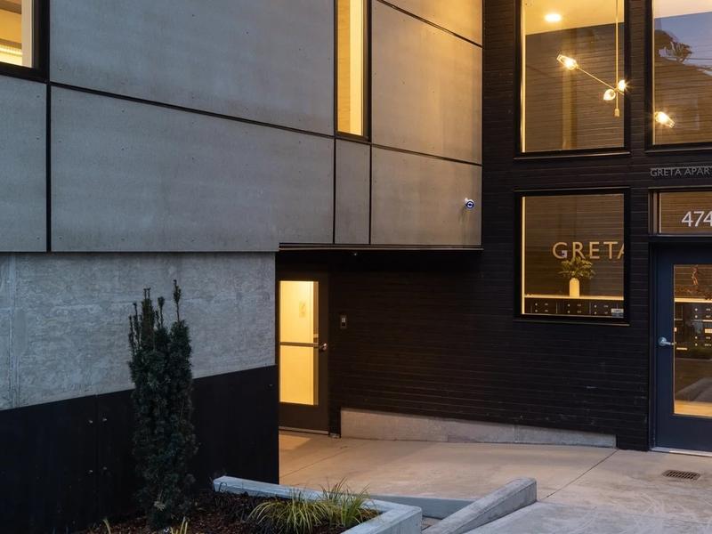 Exterior view of Greta Apartments