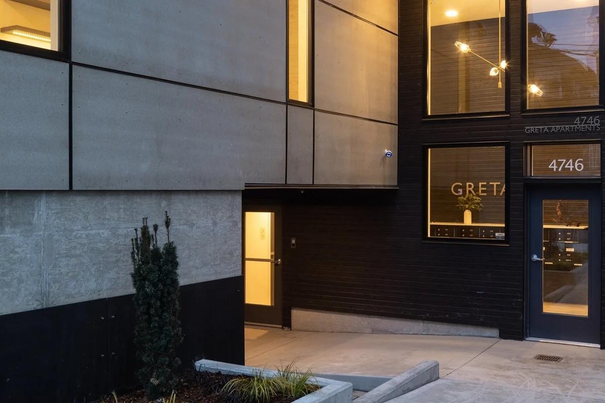 Exterior view of Greta Apartments