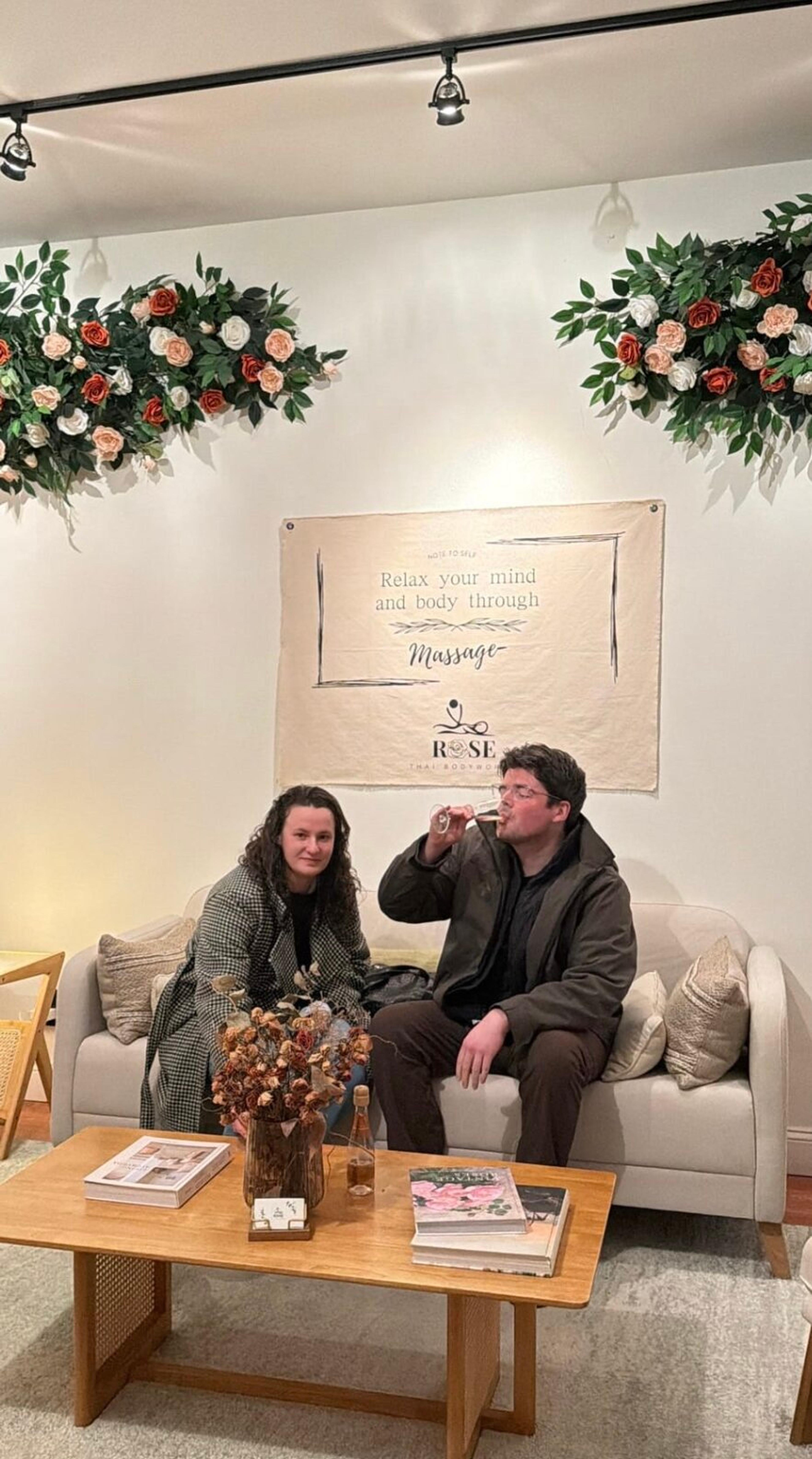 Couple relaxing on the lounge sofa