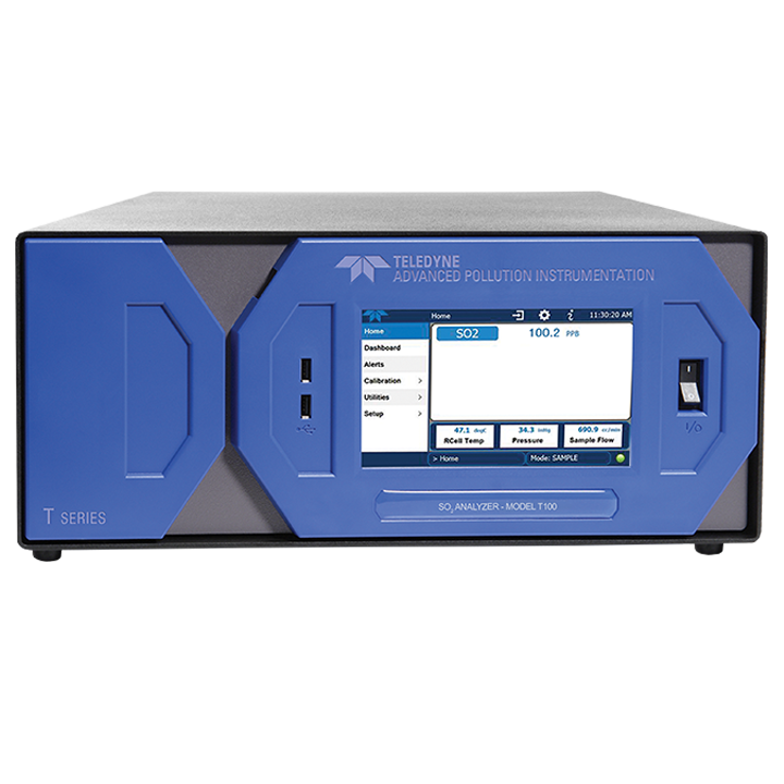 Teledyne API T100 gas analyser with a blue front panel