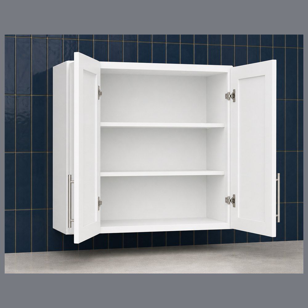 36-inch Shaker Wall Cabinet — open-door view