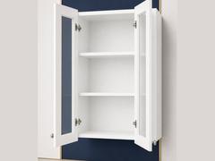 24-inch Shaker Glass-Door Wall Cabinet — open-door view