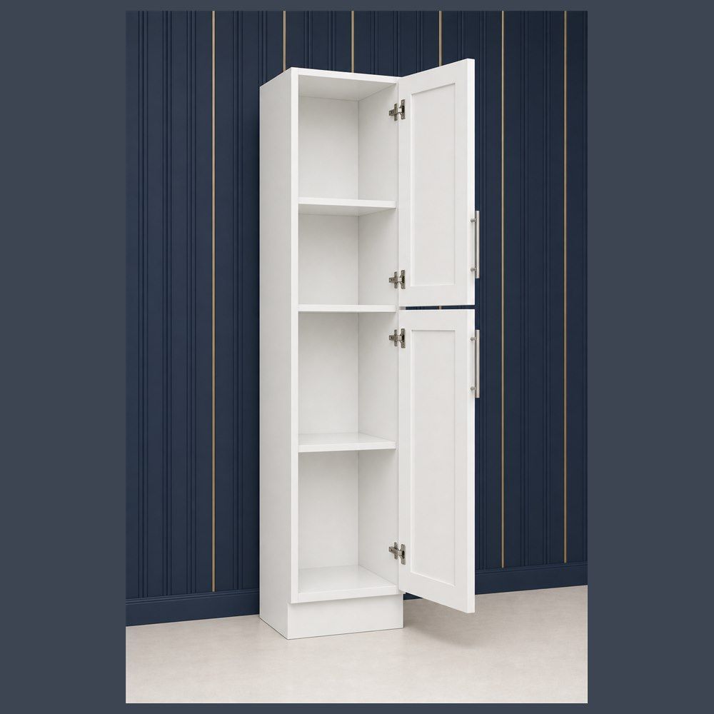 15-inch Shaker Pantry Cabinet — open-door view