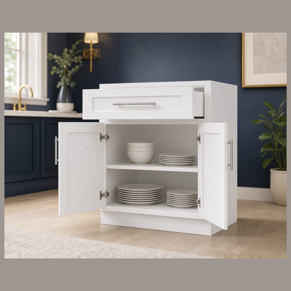 30-inch Shaker Base Cabinet — styled kitchen