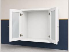 36-inch Shaker Glass-Door Wall Cabinet — open-door view