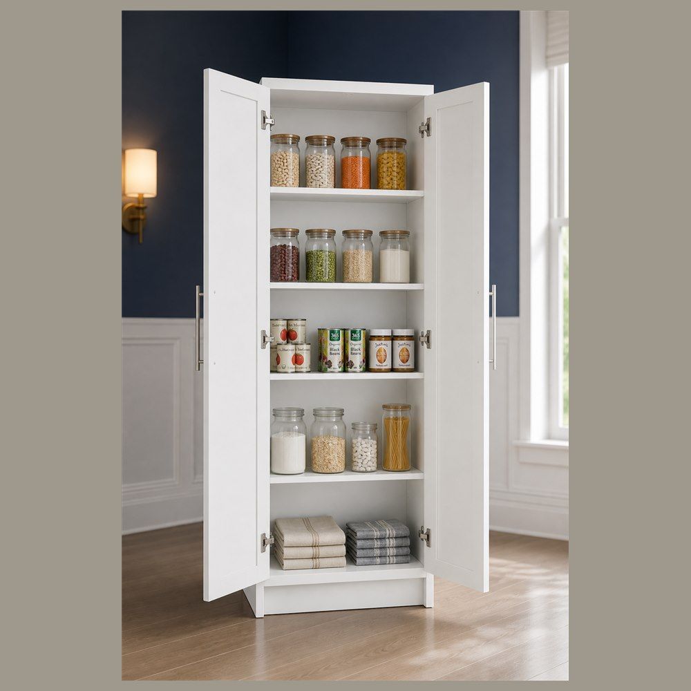 24-inch Shaker Pantry Cabinet — styled kitchen