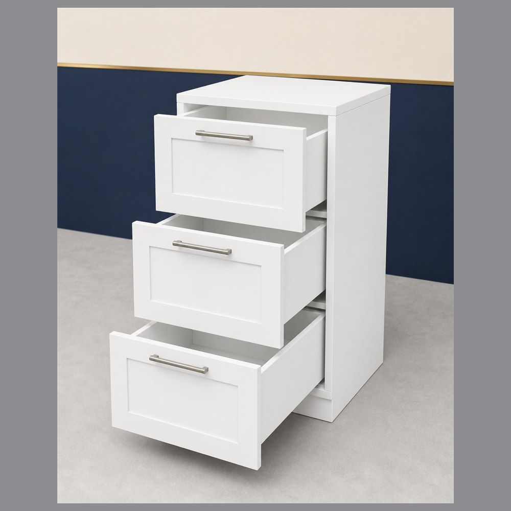 18-inch Shaker Drawer Base Cabinet — open-door view