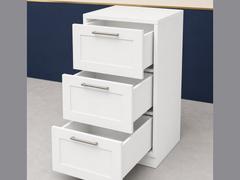18-inch Shaker Drawer Base Cabinet — open-door view