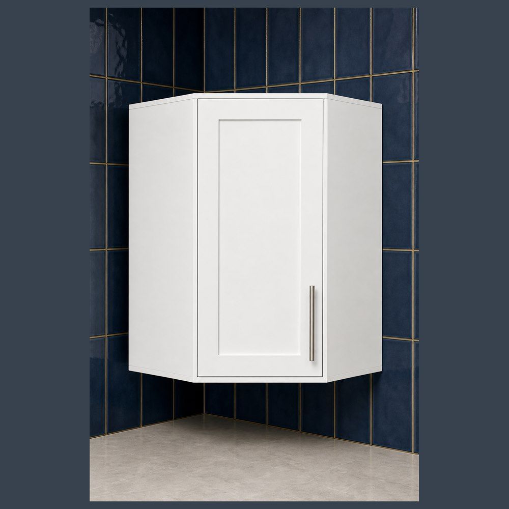 24-inch Shaker Corner Wall Cabinet — angled view