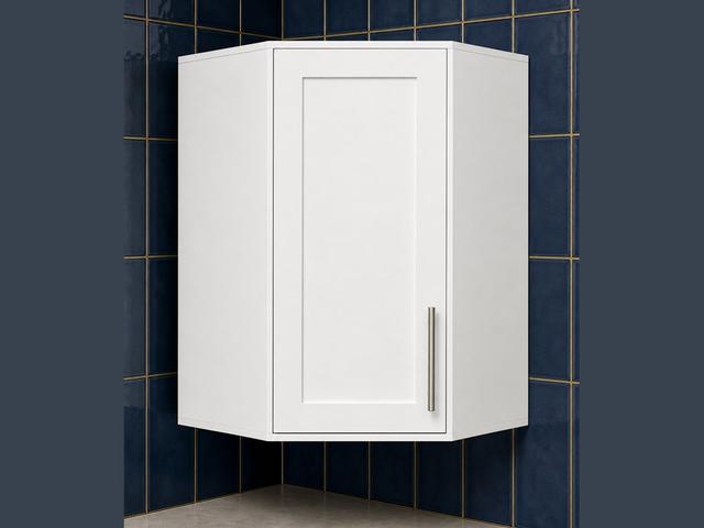 24-inch Shaker Corner Wall Cabinet — angled view