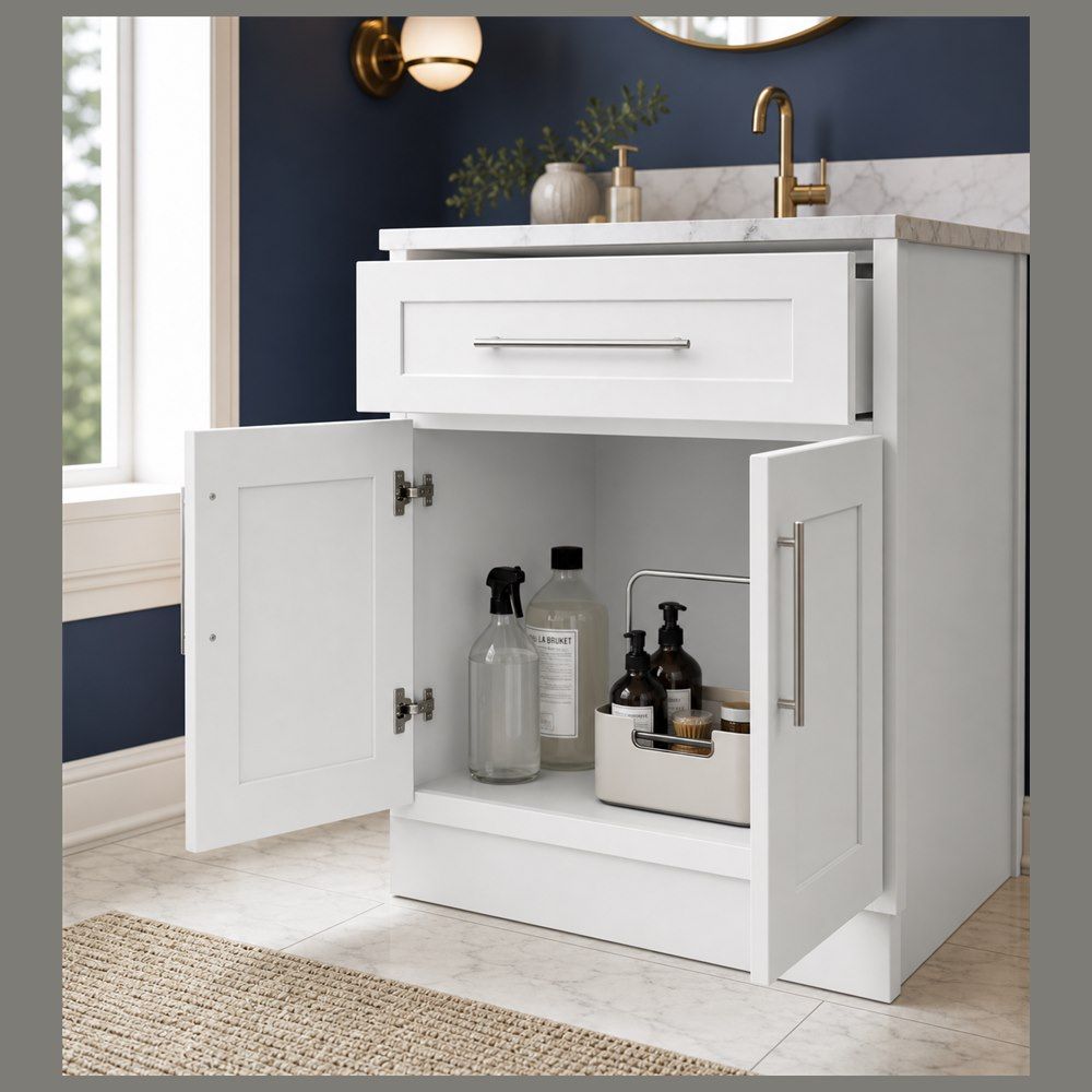 24-inch Shaker Vanity Cabinet — styled kitchen