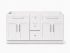 60-inch Shaker Double Vanity Cabinet — front view