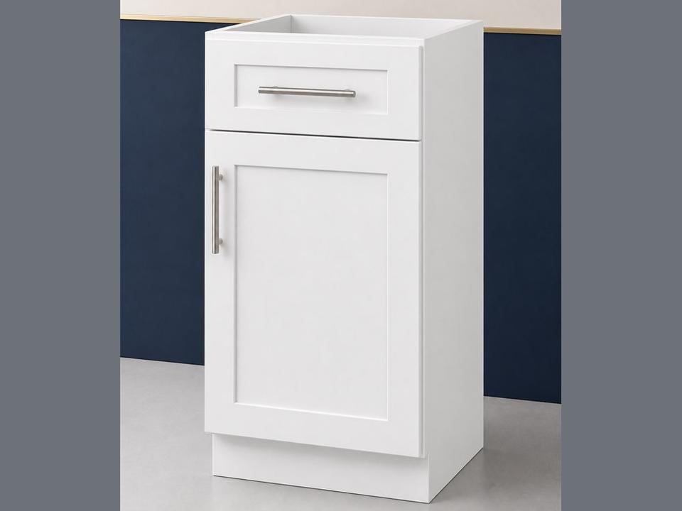 18-inch Shaker Base Cabinet — angled view