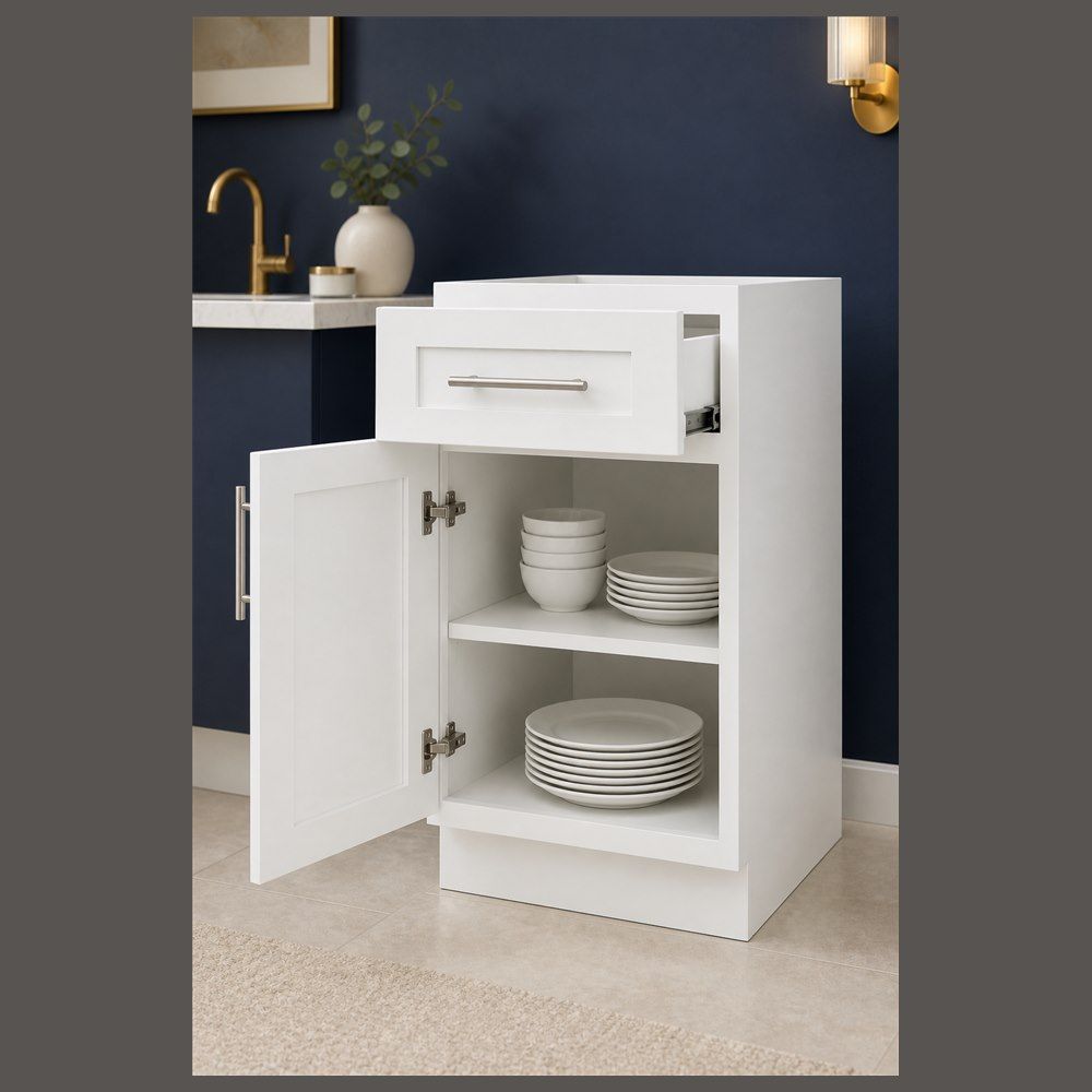 18-inch Shaker Base Cabinet — styled kitchen