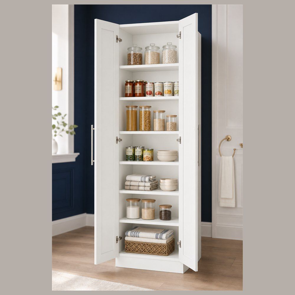 18-inch Shaker Pantry Cabinet — styled kitchen