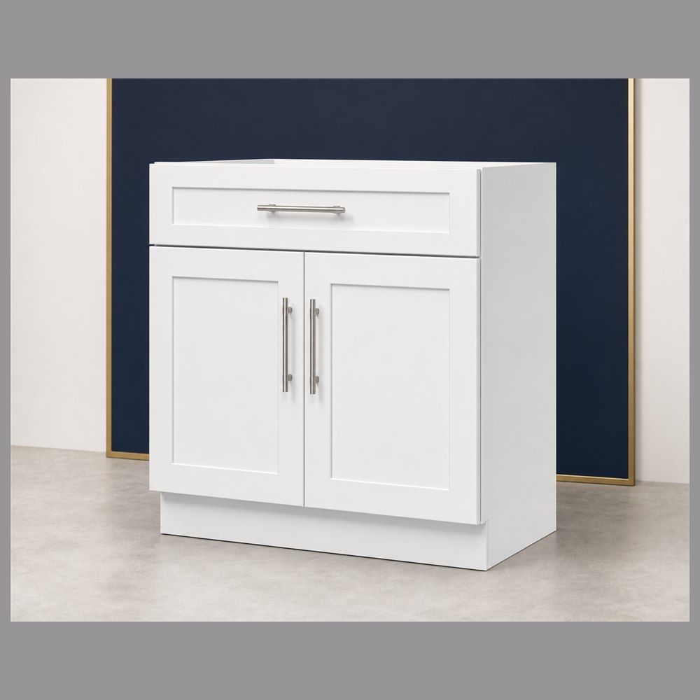 36-inch Shaker Sink Base Cabinet — angled view