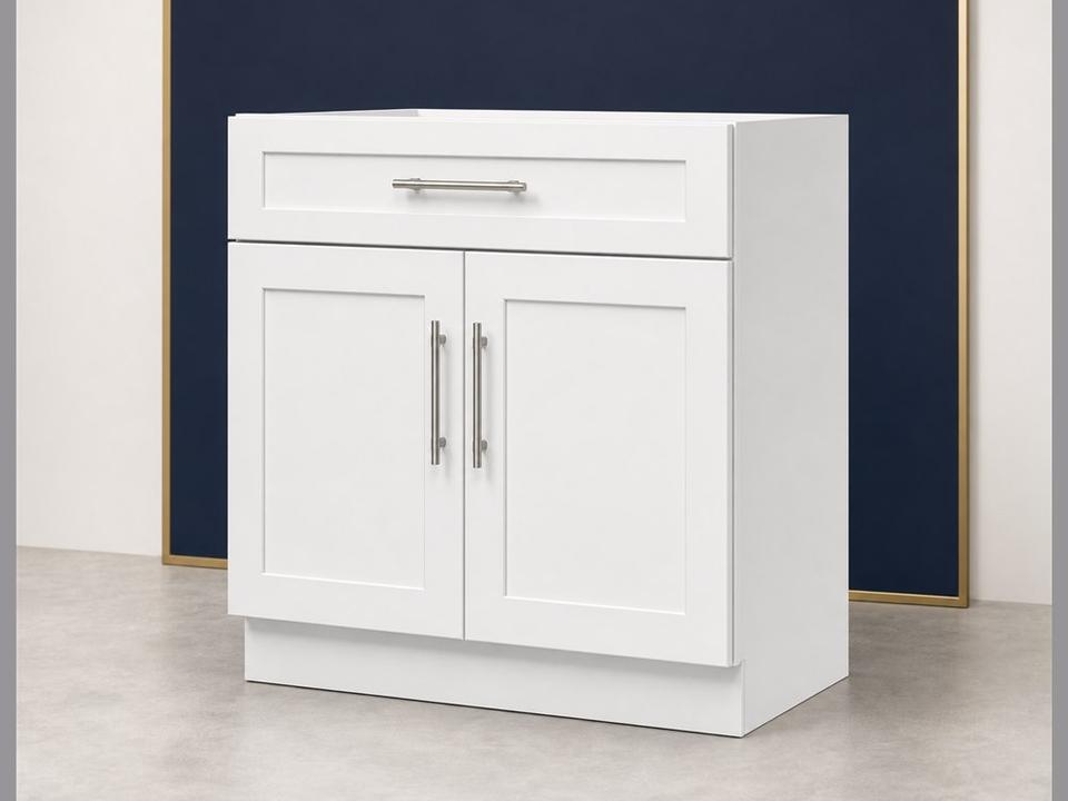 36-inch Shaker Sink Base Cabinet — angled view