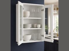 30-inch Shaker Glass-Door Wall Cabinet — styled kitchen