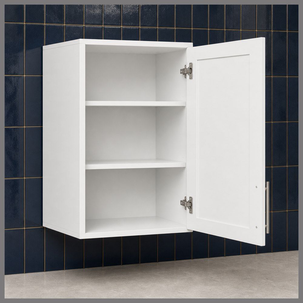 24-inch Shaker Corner Wall Cabinet — open-door view