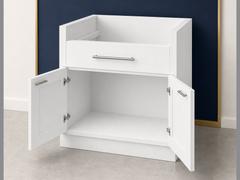 33-inch Shaker Farmhouse Sink Base Cabinet — open-door view
