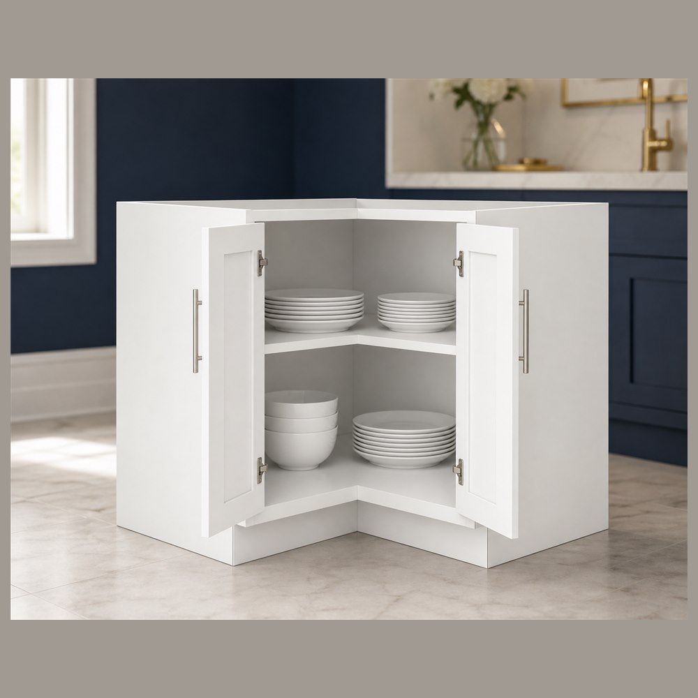 36-inch Shaker Lazy Susan Base Cabinet — styled kitchen