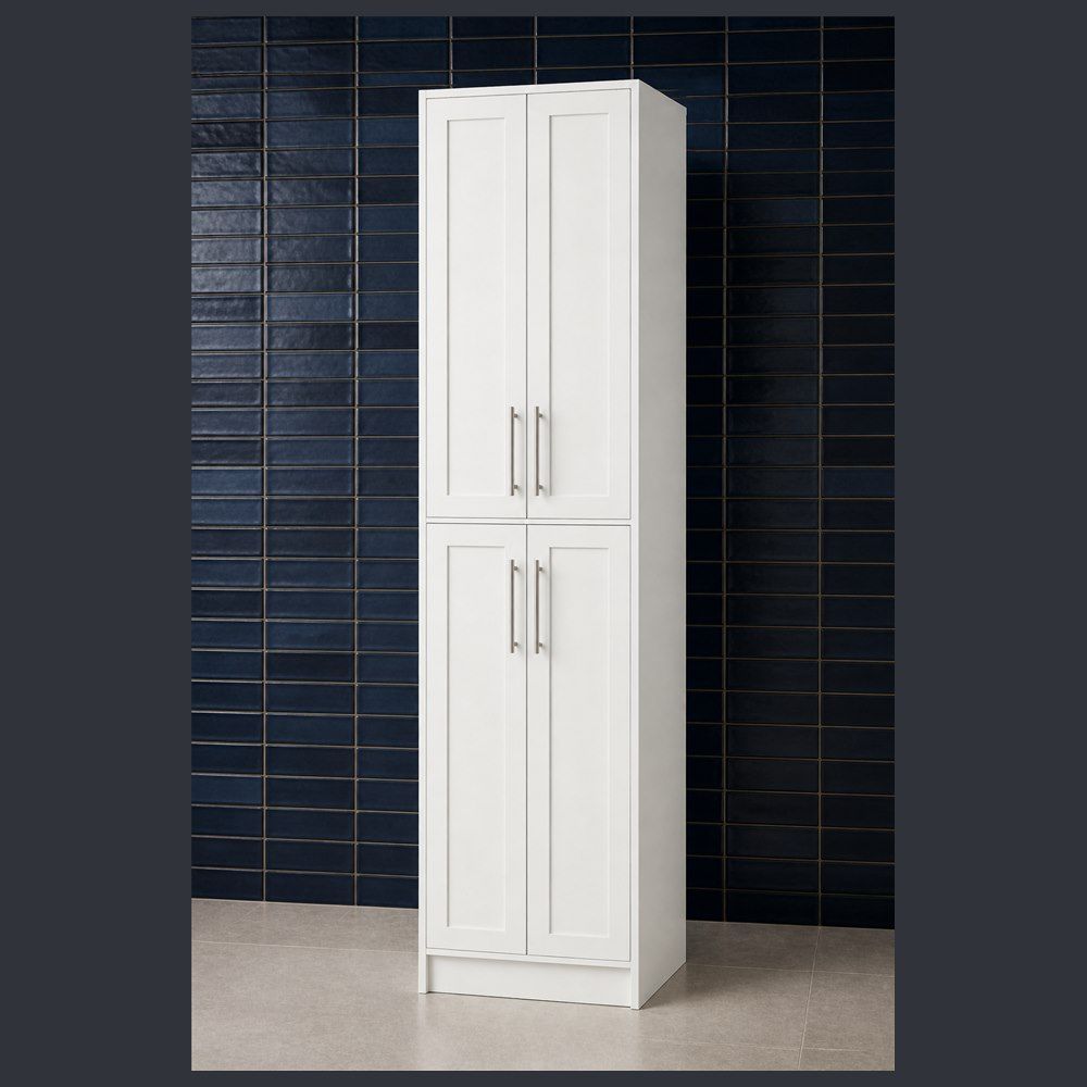 24-inch Shaker Tall Pantry Cabinet — angled view
