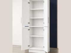 30-inch Shaker Pantry Cabinet — open-door view