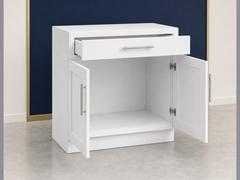 36-inch Shaker Sink Base Cabinet — open-door view